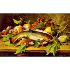 Still Life with Fish Painting Reproduction