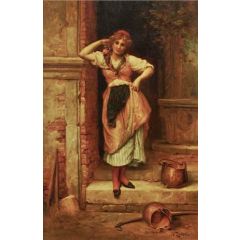 A Respite from Work Painting Reproduction