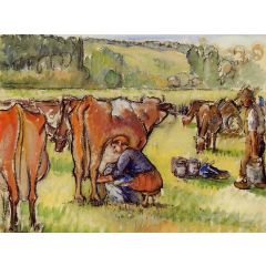 Milking Cows Painting Reproduction