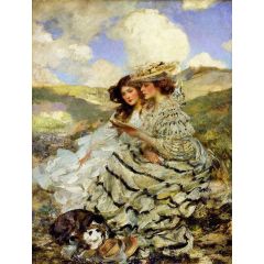 On the Dunes, also known as Lady Shannon and Kitty Painting Reproduction