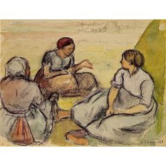 Three Peasant Women Painting Reproduction