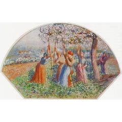 Peasants Planting Pea Sticks, also known as peasants planting in the field Painting Reproduction