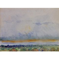 Eragny, Sunset Painting Reproduction