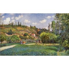 A Cowherd on the Route de Chou, Pontoise, also known as A Cowherd at Valhermeil, Auvers-sur-Oise Painting Reproduction