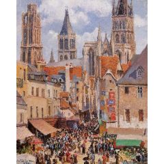 The Old Market and the Rue de l’Epicerie in Rouen Painting Reproduction