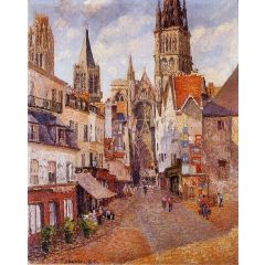 Sunlight, Afternoon, La Rue de l’Epicerie, Rouen Painting Reproduction