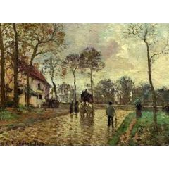 The Stagecoach at Louveciennes Painting Reproduction