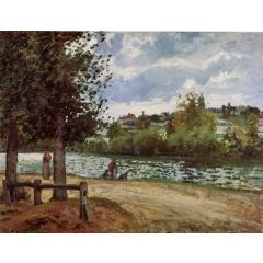 Banks of the Oise in Pontoise Painting Reproduction