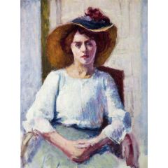 Woman in White Painting Reproduction