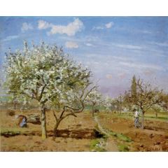 Orchard in Blossom, Louveciennes Painting Reproduction