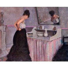 Woman at a Dressing Table Painting Reproduction