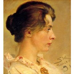 Marie in Profile Painting Reproduction