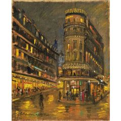 Paris at Night Painting Reproduction