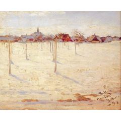 Hornbaek in Winter Painting Reproduction