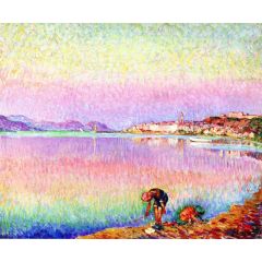 Two Children by the Water Painting Reproduction