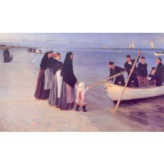 Fishermen at Skagen Painting Reproduction