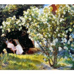 Marie in the Garden, also known as The Roses Painting Reproduction