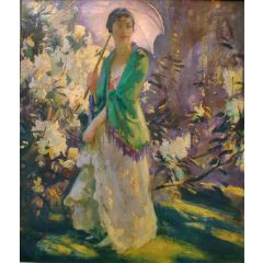 Marie in the Garden Painting Reproduction