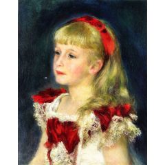 Mademoiselle Grimprel with a Red Ribbon Painting Reproduction