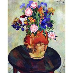 Bouquet of Flowers on a Table Painting Reproduction