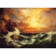 Sunset near Land’s End, Cornwall, England Painting Reproduction