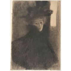 Portrait of a Lady with Cape and Hat Painting Reproduction