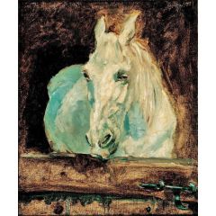 The White Horse Gazelle Painting Reproduction