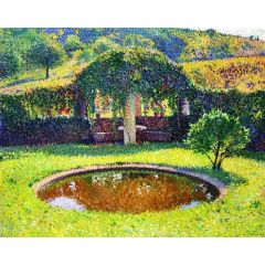 Bassin et Tonnelle Sud-Ouest de Parc de Marquayrol Painting Reproduction