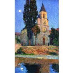 Lever de Lune derrière l’église de la Bastide-du-Vert Painting Reproduction