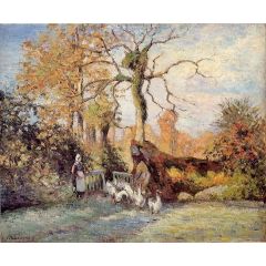 The Goose Girl at Montfoucault, White Frost Painting Reproduction