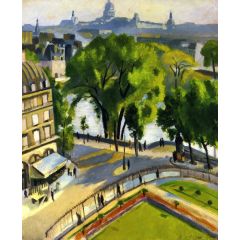 View of the Quai de Louvre Painting Reproduction