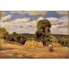 The Harvest at Montfoucault Painting Reproduction