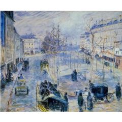 Boulevard de Clichy, Winter, Sunlight Effect Painting Reproduction