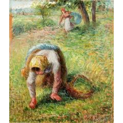 Peasants Gathering Grass Painting Reproduction