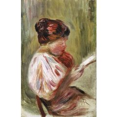 Young Woman Reading Painting Reproduction