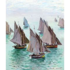 Fishing Boats, Calm Weather Painting Reproduction