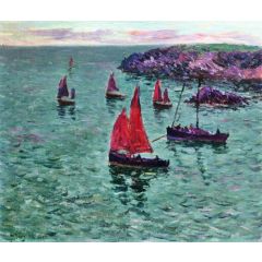 Seascape with Boats Painting Reproduction