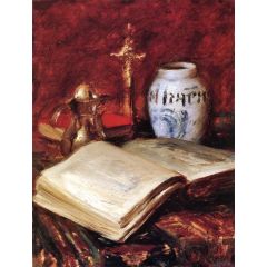 The Old Book Painting Reproduction