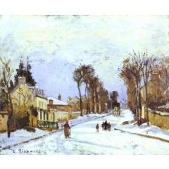 The Road to Versailles at Louveciennes, also known as The Effect of Snow Painting Reproduction