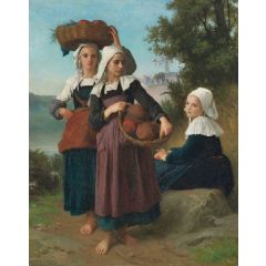 Girls returning from the market Painting Reproduction
