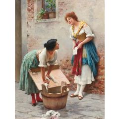 Sharing the News Painting Reproduction