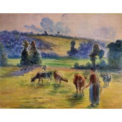 Study for ’Cowherd at Eragny’ Painting Reproduction