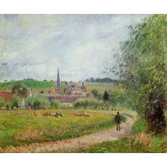 View of Eragny Painting Reproduction
