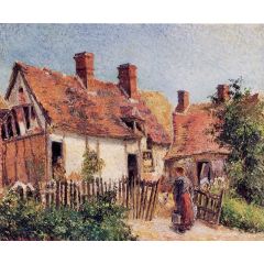 Old Houses at Eragny Painting Reproduction