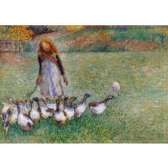 Little Goose Girl Painting Reproduction