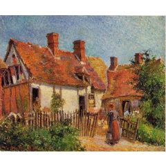 Old Houses at Eragny Painting Reproduction