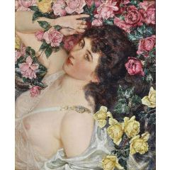 Among the Roses Painting Reproduction