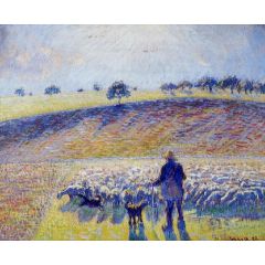 Shepherd and Sheep Painting Reproduction
