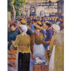 Poultry Market at Gisors Painting Reproduction