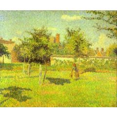 Woman in an Orchard, Spring Sunshine in a Field, Eragny Painting Reproduction